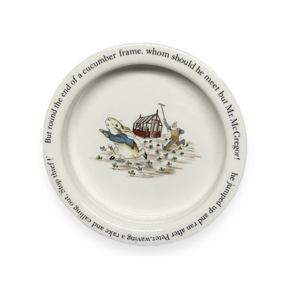 WEDGWOOD Beatrix Potter Peter Rabbit Bowl "Stop Thief" Made in England  6.5"
